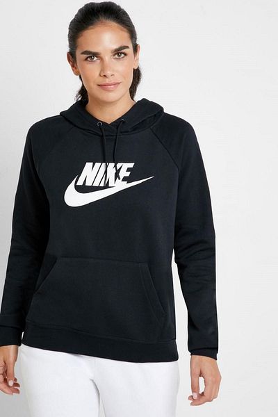 Nike Îmbrăcăminte sportivă Essential Fleece Hoodie Hanorac negru cu glugă