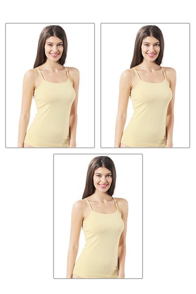 ÖZKAN underwear Özkan 23319 3 Pack Γυναικεία βαμβακερή λύκρα μονό τζέρσεϊ Ευέλικτο άνετο εσώρουχο με λεπτό λουράκι