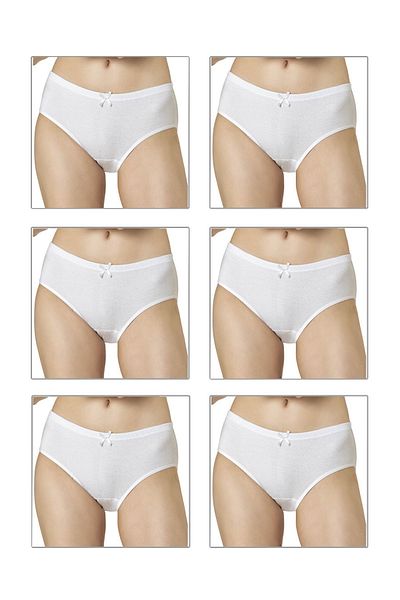 ÖZKAN underwear Özkan 0305 6 Pack Γυναικεία ριμπ ελαστικά βαμβακερά ψηλόμεσα εσώρουχα Bato