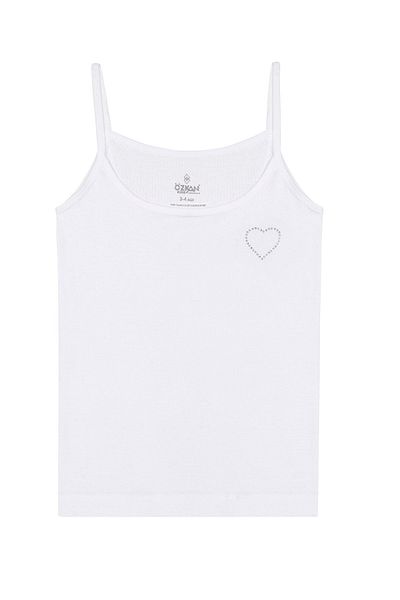 ÖZKAN underwear Özkan 0817 - 10 Pack 100% Cotton Flexible Undershirt with Stone Detail for Girls