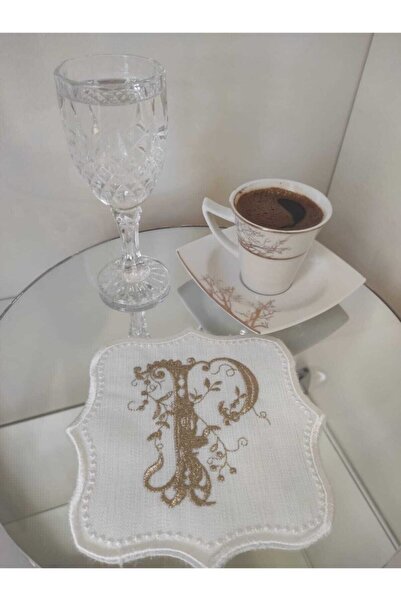 LİNDA MİA منديل كوكتيل حرف "p" ذهبي مفرد