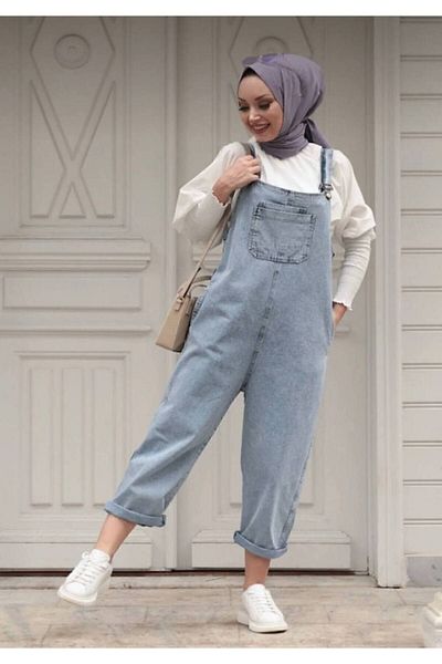 modaalone Women's Blue Jeans Jumpsuit, Salopet, Slopet, Women's Maternity Jumpsuit