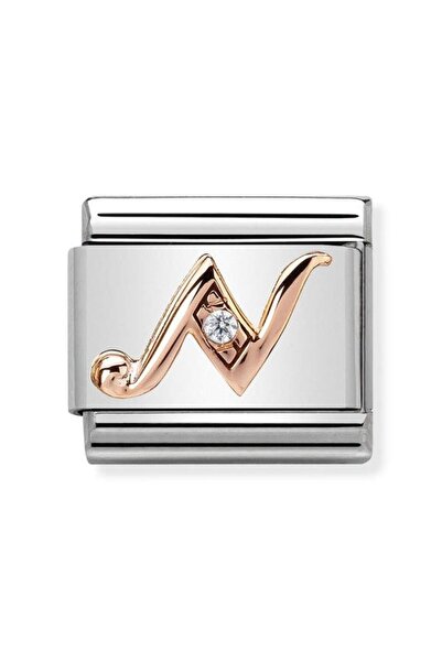NOMİNATİON Composable Classic Dekoratif Link - Harfler - N - (14 N) 9K Rose A...