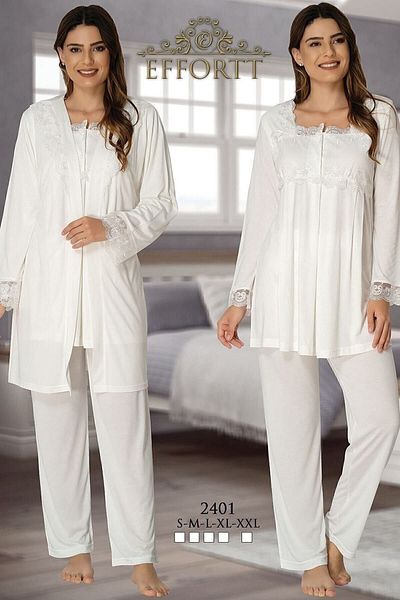 Effort Pijama طقم بيجامة للأمومة بأكمام طويلة مكون من 3 قطع من Zerre Bebe