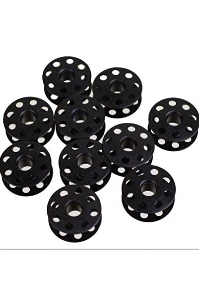 ecodikis Sanayi Tipi Düz Dikiş Makinası Metal Delikli Siyah Masura (10 Adet)