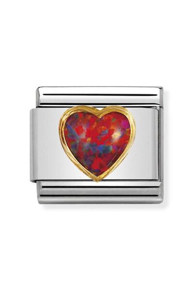 NOMİNATİON Composable Classic Stones Hearts In Stainless Steel With 18k Gold ...