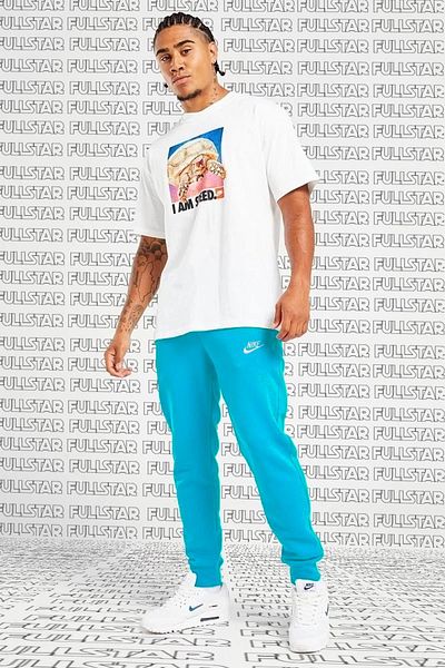 Nike Club Fleece Sweat Pant Padded Cotton Sweatpants Light Blue