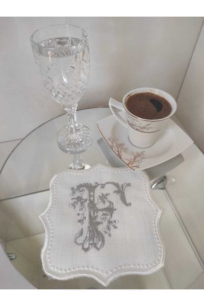 LİNDA MİA Χαρτοπετσέτα Letter Cocktail Ασημί "f" Letter Single