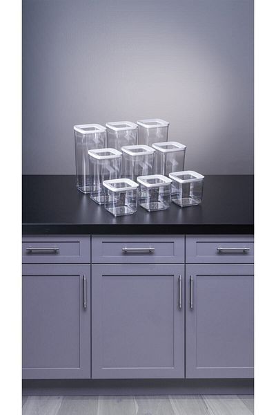 VİP AHMET 9-Piece Square Storage Container 1700 1200 700 ml