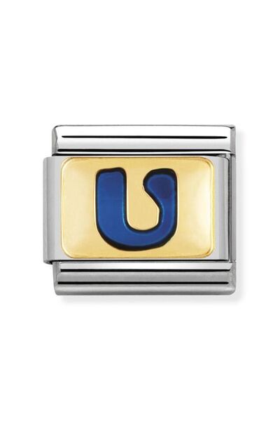NOMİNATİON Composable Classic Dekoratif Link - Harfler Mavi - U - (21 U) 18K ...