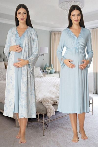 Effort Pijama Freya Effort Maternity Dressing Gown Νυχτικό Σετ 2 τεμ