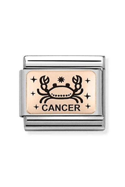 NOMİNATİON وصلة زخرفية كلاسيكية مركبة - علامة السرطان - (04 CANCER) 9K ذهبي وردي