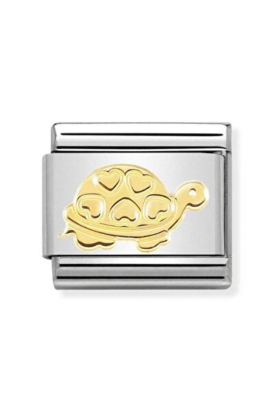 NOMİNATİON Composable Classic Symbols And Steel And 18k Gold Turtle With Hearts