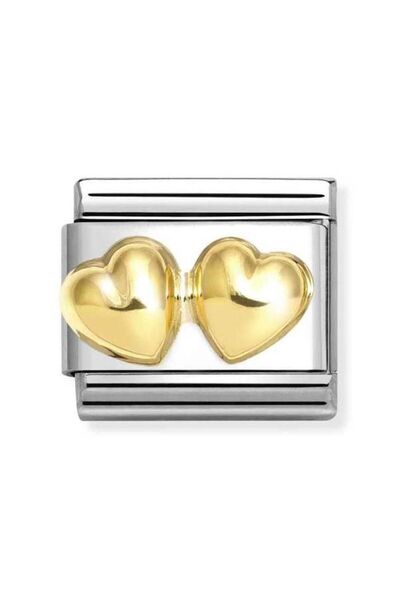 NOMİNATİON Composable Classic Dekoratif Link - Aşk - Çift Yuvarlak Kalpler - ...