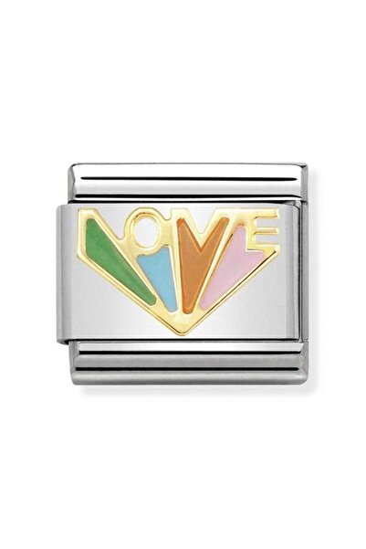 NOMİNATİON Composable Classic Symbols Steel, Enamel And 18k Gold (37_angel Of...