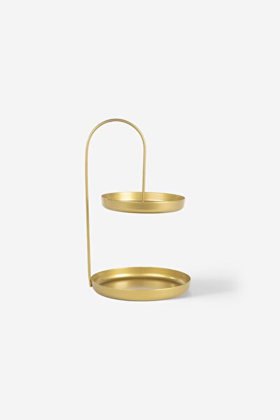 Rarart Concept منظم معدني ذهبي - قاعدة مستديرة، طقم من طبقتين، حامل مكياج - م...