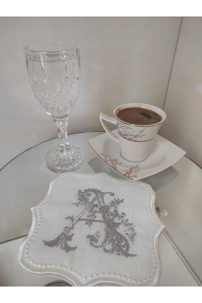 LİNDA MİA Șervețel Cocktail Scrisă Argintie „a” Letter Single