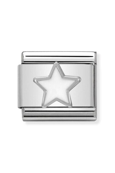 NOMİNATİON Composable Classic Dekoratif Link - Semboller - Yıldız - (04 White Star) 925 Gümüş