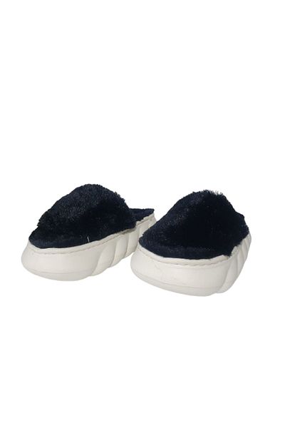 Akınal Bella Black Plush Women's Daily Slippers - Ultra Light Akb105-979