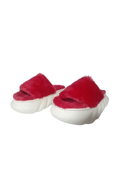Akınal Bella Red Plush Ultra Light Women's Daily Slippers - Akb105-979