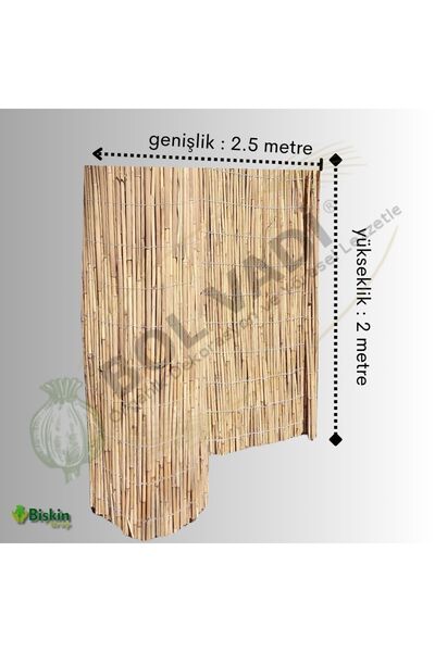 BİŞKİN BOL VADİ 2X2.5 DOĞAL HASIR KAMIŞ BAMBU yükseklik iki genişlik iki buçuk