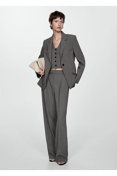 MANGO Woman Slim striped vest