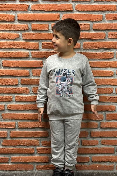 endudu New Season - Water Astronaut Printed Children's 2-Piece Cotton Set Kindergarten-Nursery