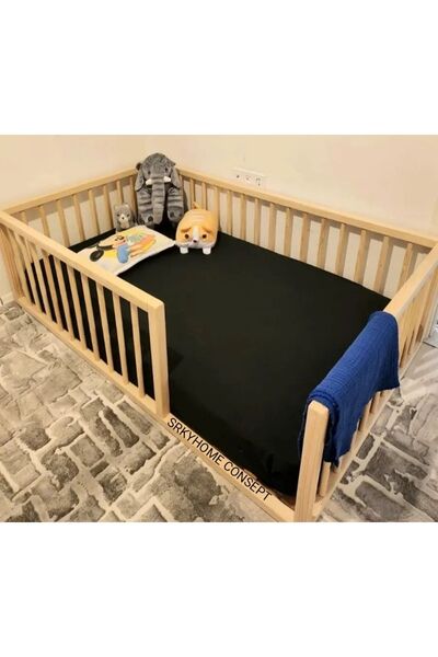 SRKYHOME CONSEPT Doğal Ahşap Montessori Bebek Ve Çocuk Karyolası Doğal Ahşap ...