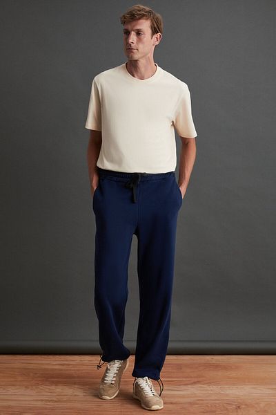 GRIMELANGE Marineblaue Komfort-Jogginghose für Herren – weich, zart und elastisch