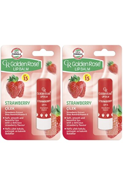 Golden Rose Lip Balm Strawberry Çilekli Dudak Koruyucu 2'li