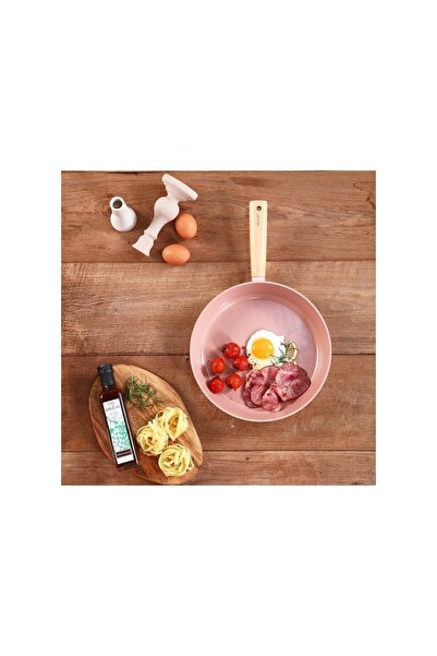 NEOFLAM Blossom 5 Parça Cam Kapaklı Seramik Kaplama Döküm Tencere Seti