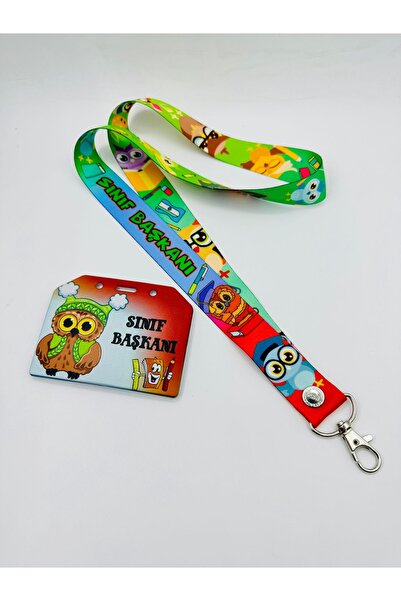 CİCCİBİCCİSHOP Baykuşlu Sınıf Başkanı Boyun Askı Ipi Ve Kart Tutucu