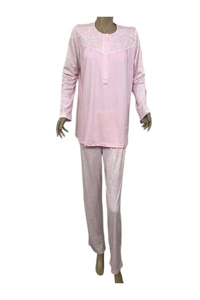 NENA COLLECTION Women's Robe Patted Pajama Set-14294-pink
