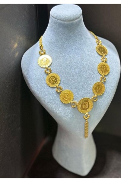 YAKUT GOLD 22 ayar altın kaplama çeyrekli kolye