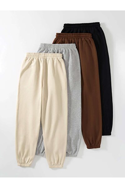 DAXİS Sportwear Company Unisex 4'lü Los Angeles Lastikli Jogger Eşofman Altı