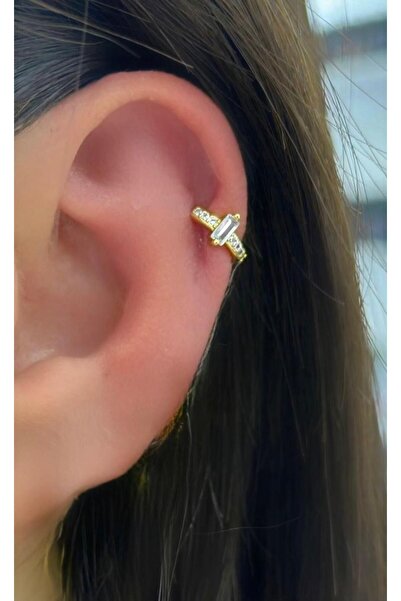 Arescollection Cerrahi Çelik Zirkon Taşlı Tragus Rook Forward Lobe Helix Kıkırdak Uyumlu Halka Piercing Küpe