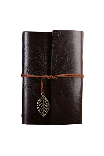 EXENET غطاء جلدي حلزوني عتيق بتصميم أوراق الشجر، هدية مميزة لمجلة السفر التذك...