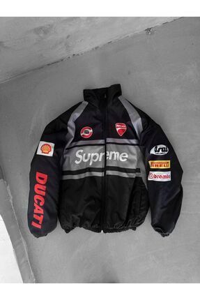 YONEZ MODA Unisex Oversize Supreme Bask l Yar c Bomber Ceket Fiyat Yorumlar Trendyol