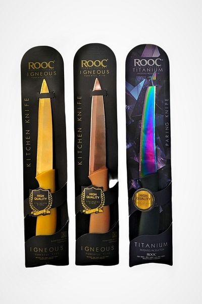 Rooc Galaxy Series - 3-Piece Gold, Bronze and Laser Cut Titanium Blade Set