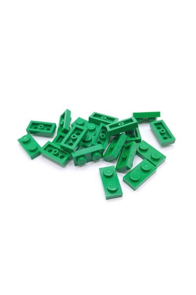 LEGO Green Flat Brick Moc Custom Accessory Creator Plate - 1X2, 8 Pieces