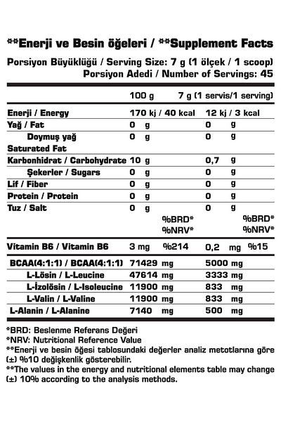 SSN Sports Style Nutrition Bcaa 4.1.1 - 315 Gr Cherry Lemade Amino Acid