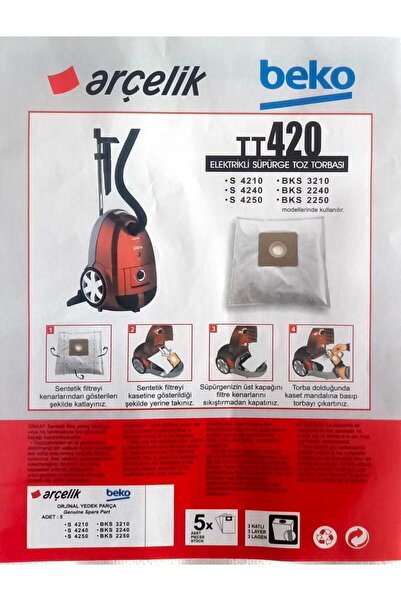 Arçelik Tt 420 Elyaf (SMS) (MİCROBAN BÜYÜK) Jaguar Torba 5 Li Paket