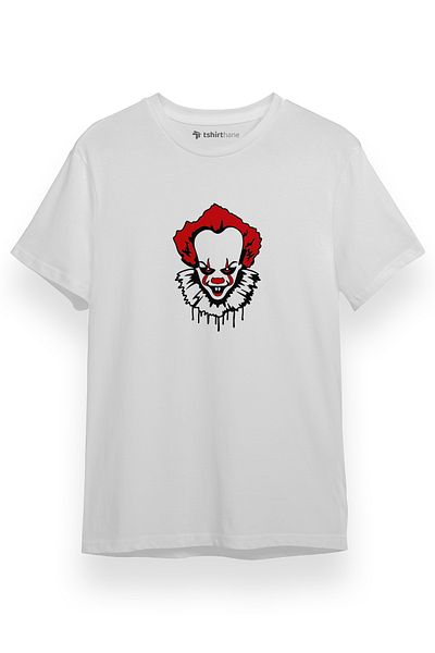 Tshirthane Ανδρικό κοντομάνικο μπλουζάκι Pennywise Face White