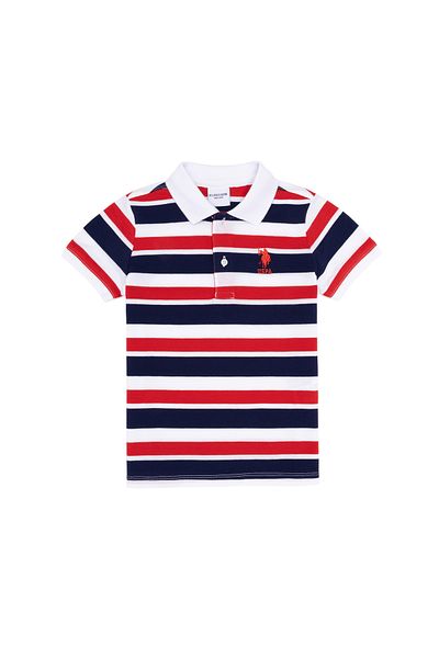 U.S. Polo Assn. Tricou roșu cu gât polo pentru băiat 50266072 -VR030