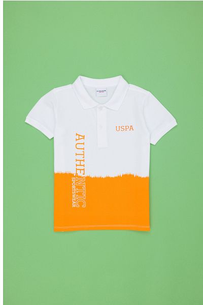 U.S. Polo Assn. Tricou portocaliu cu gât polo pentru băiat 50266060 -VR051