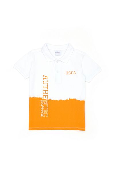 U.S. Polo Assn. Tricou portocaliu cu gât polo pentru băiat 50266060 -VR051