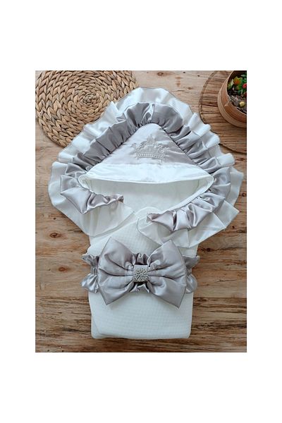 Narnuga Mehtap Newborn - Luxury Butterfly Embroidered Baby Blanket Swaddle