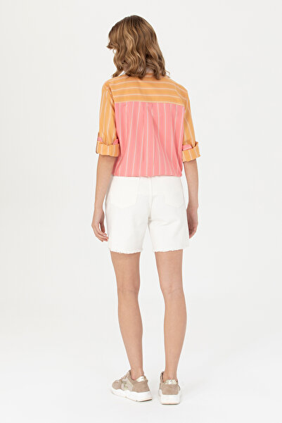 U.S. Polo Assn. Kadın Beyaz Jean Şort 50266241-DN0015