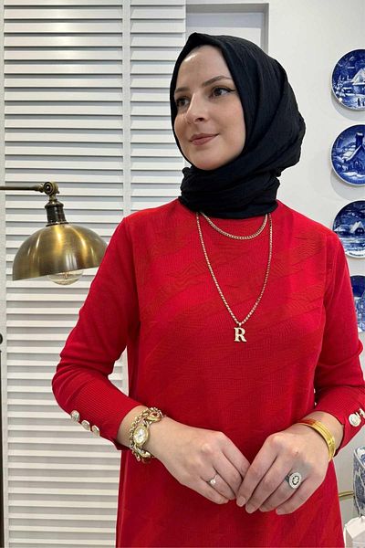 Rabia Şamlı Πλεκτό τούνικ Wise Red