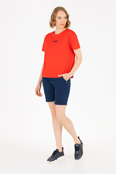 U.S. Polo Assn. Γυναικείο μπλε τζιν σορτς 50266084-DN0022